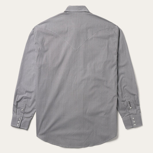 Grey Geo Print Western Shirt