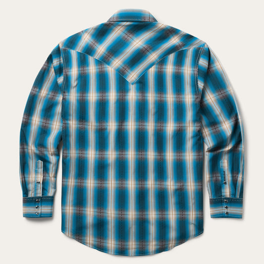 Marine Ombre Plaid Western Shirt