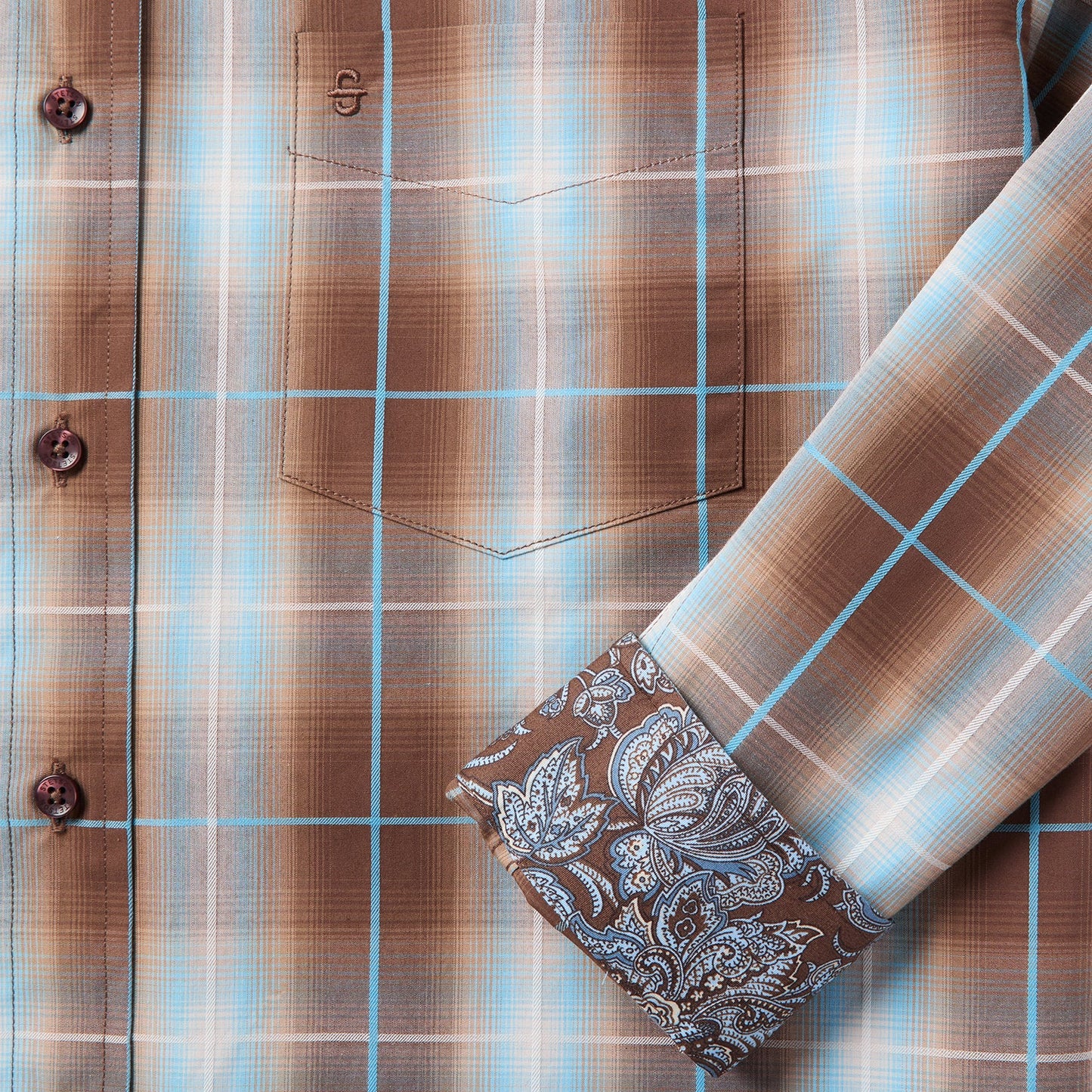 Ombre Plaid Western Shirt