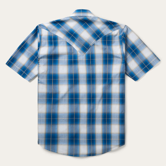 Ombre Plaid Short Sleeve Shirt
