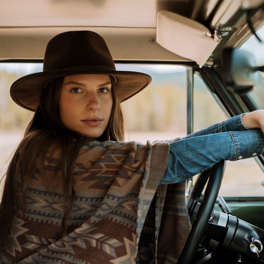 Aztec Print Sweater Poncho