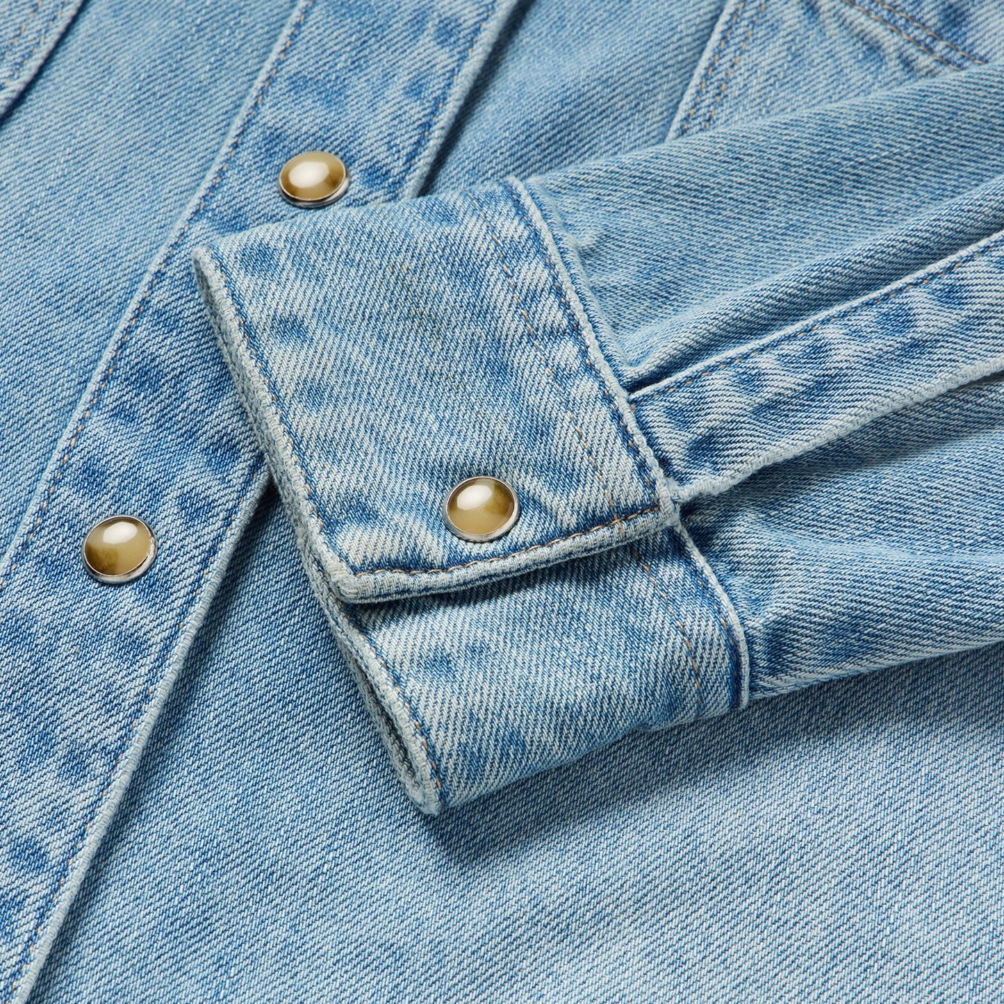 Embroidered Denim Cropped Shirt
