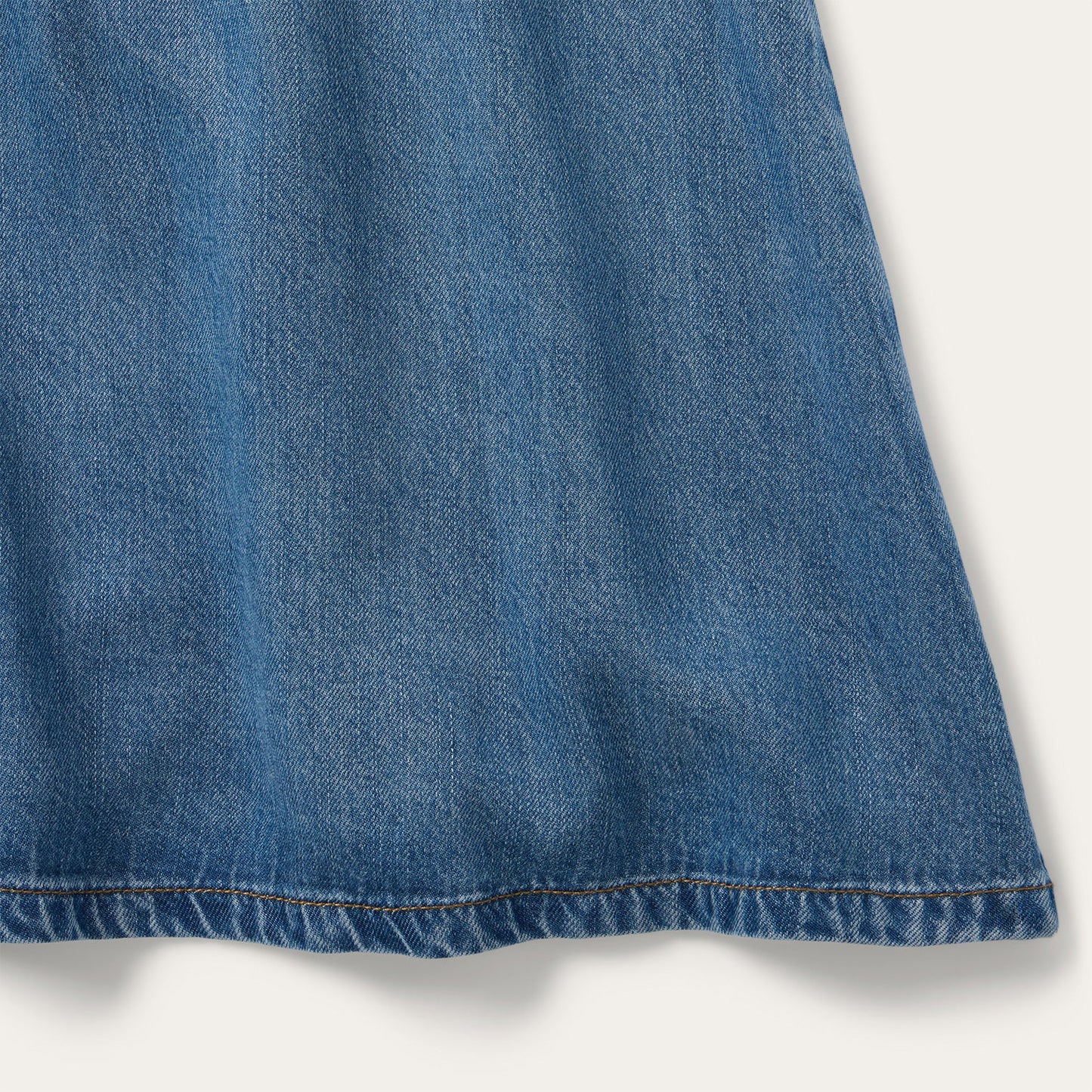 A-Line Piped Denim Skirt
