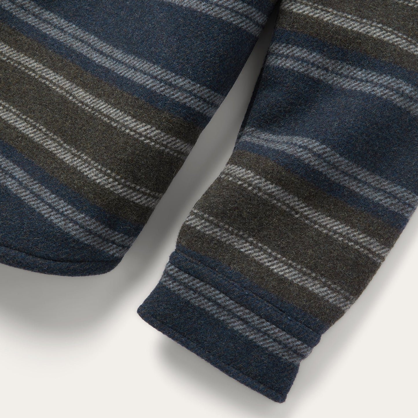 Wool Blend Stripe Shirt Jacket