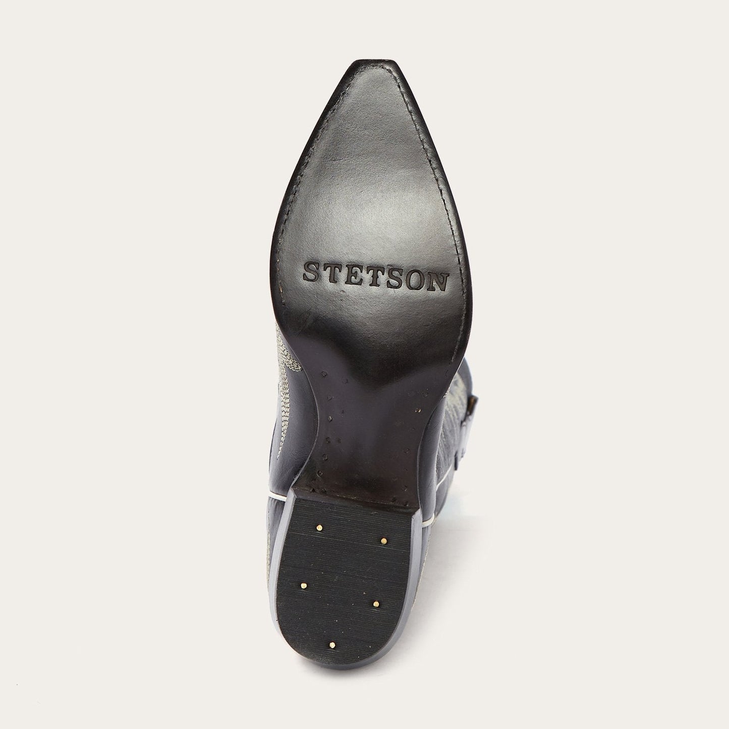 Tina Black & White Flame Embroidered Cowboy Boot