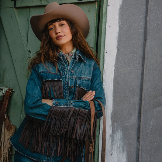 Dark Denim Fringe Jacket