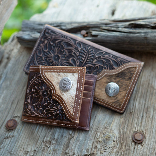 Hair-On-Hide Concho Bi-Fold Wallet