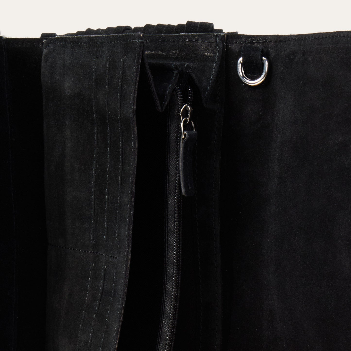Spiral Suede Fringed Clutch