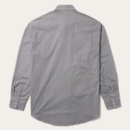 Grey Geo Print Western Shirt