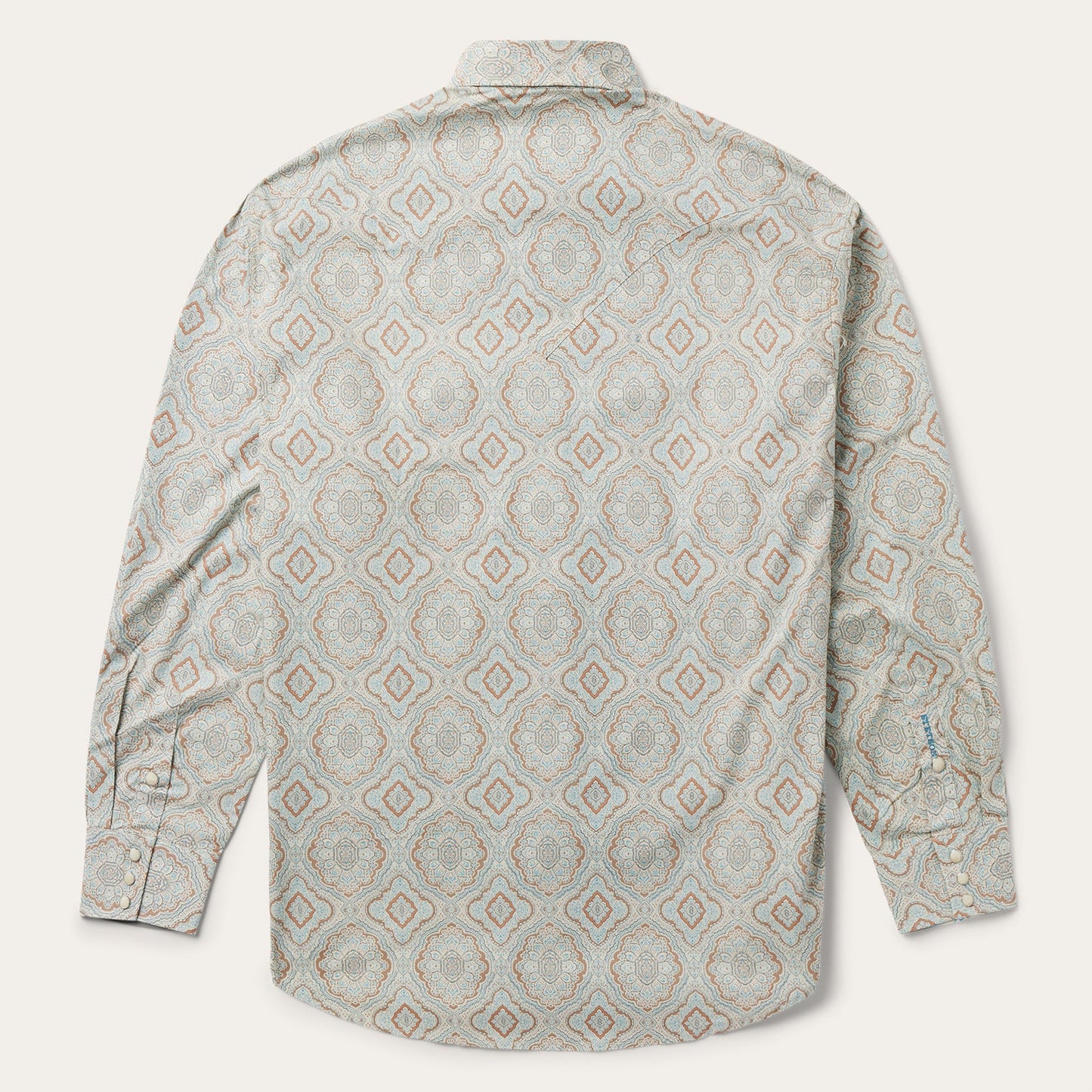 Aqua Paisley Print Western Shirt
