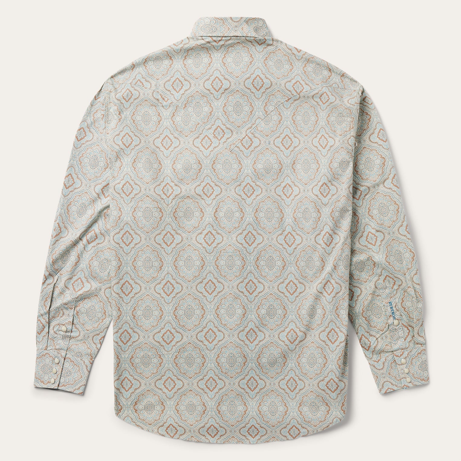 Aqua Paisley Print Western Shirt