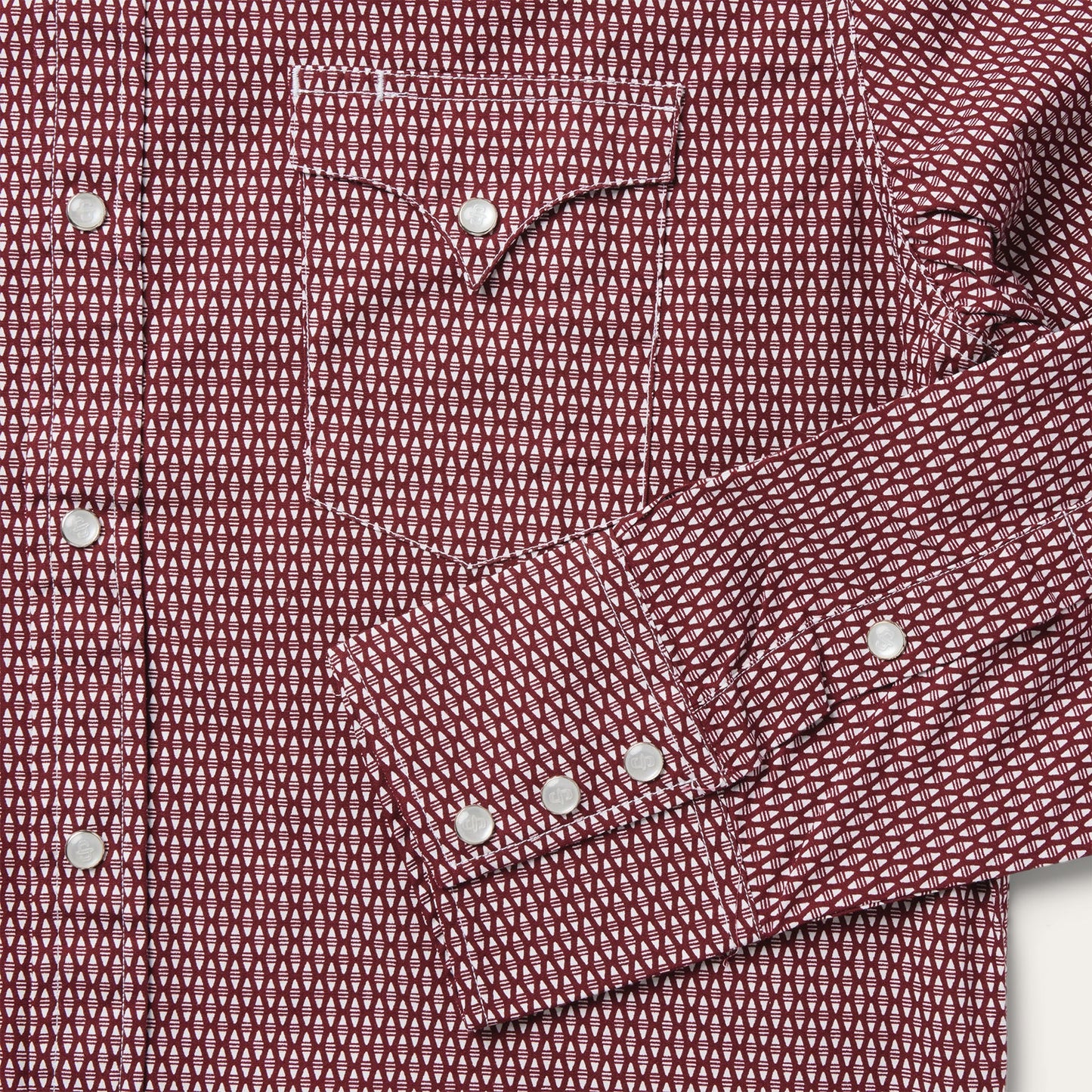 Broken Diamond Print Western Shirt