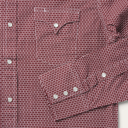 Broken Diamond Print Western Shirt