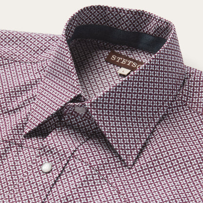 Four Point Geo Print Western Shirt