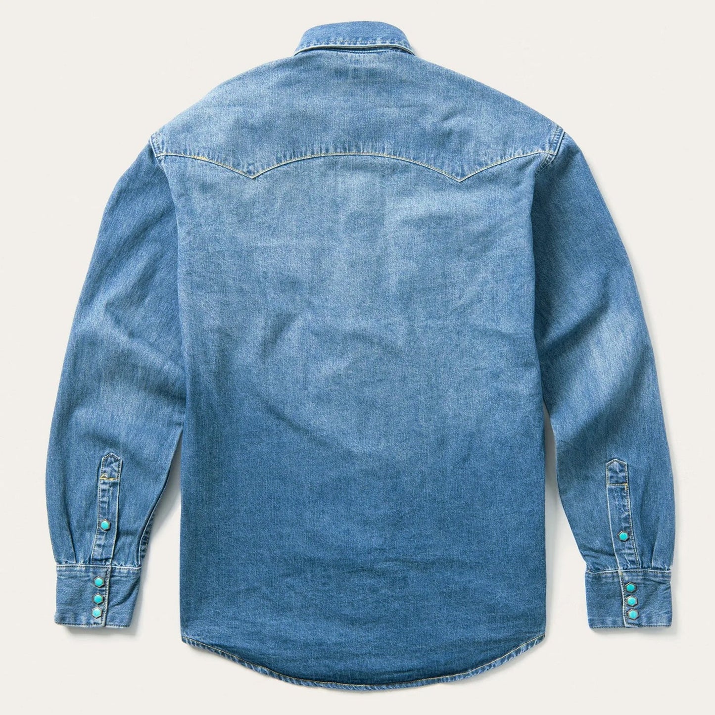 Turquoise Snap Western Denim Shirt
