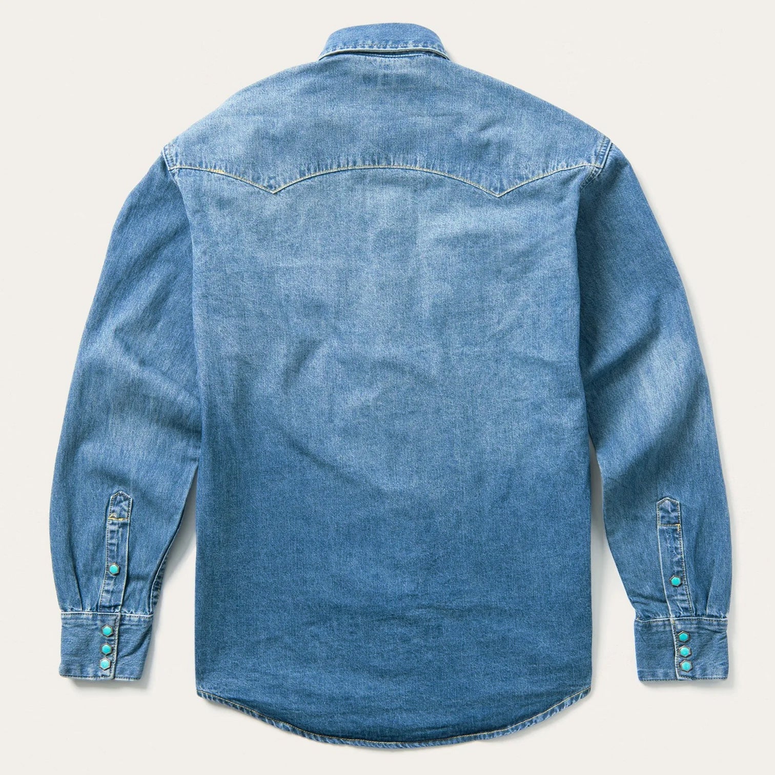 Turquoise Snap Western Denim Shirt