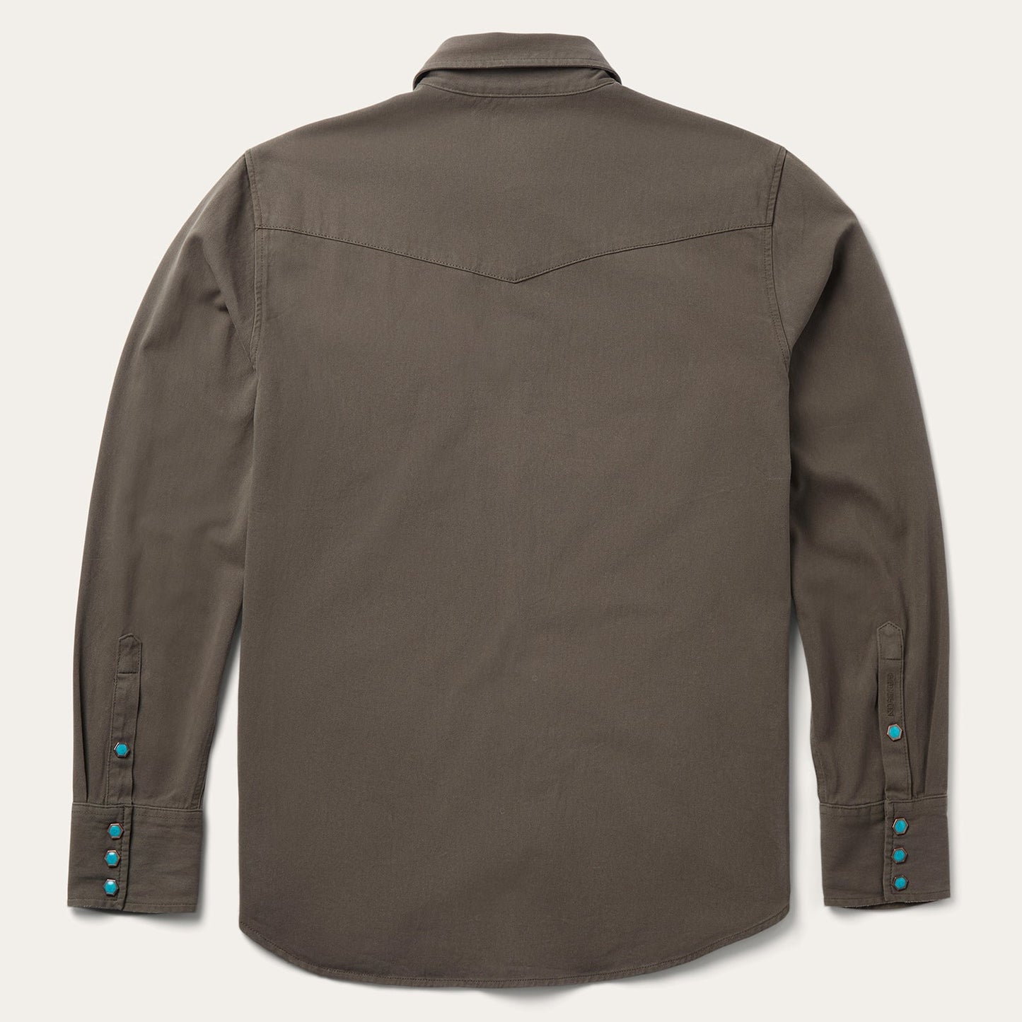 Turquoise Snap Twill Western Shirt
