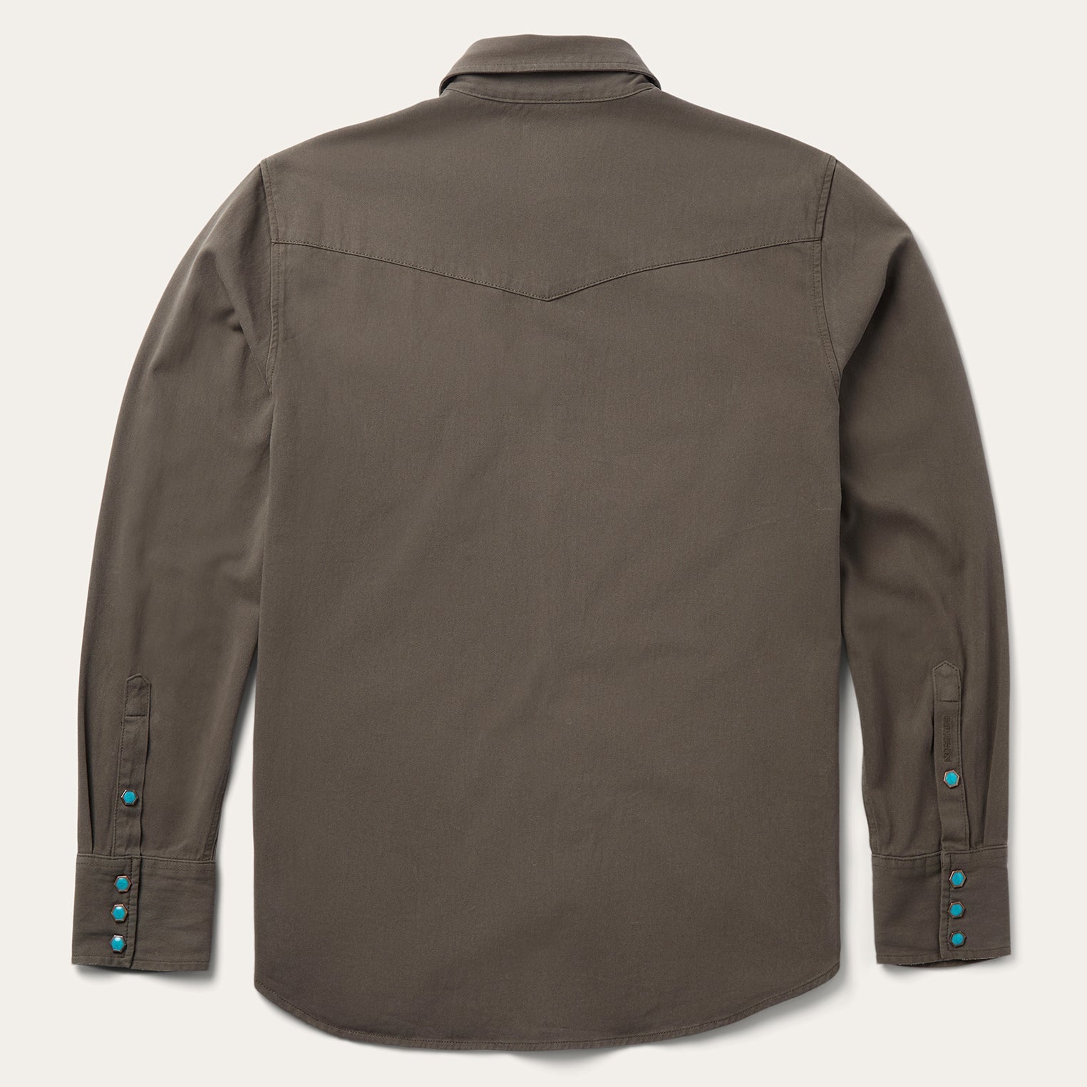 Turquoise Snap Twill Western Shirt