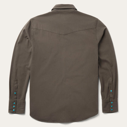 Turquoise Snap Twill Western Shirt