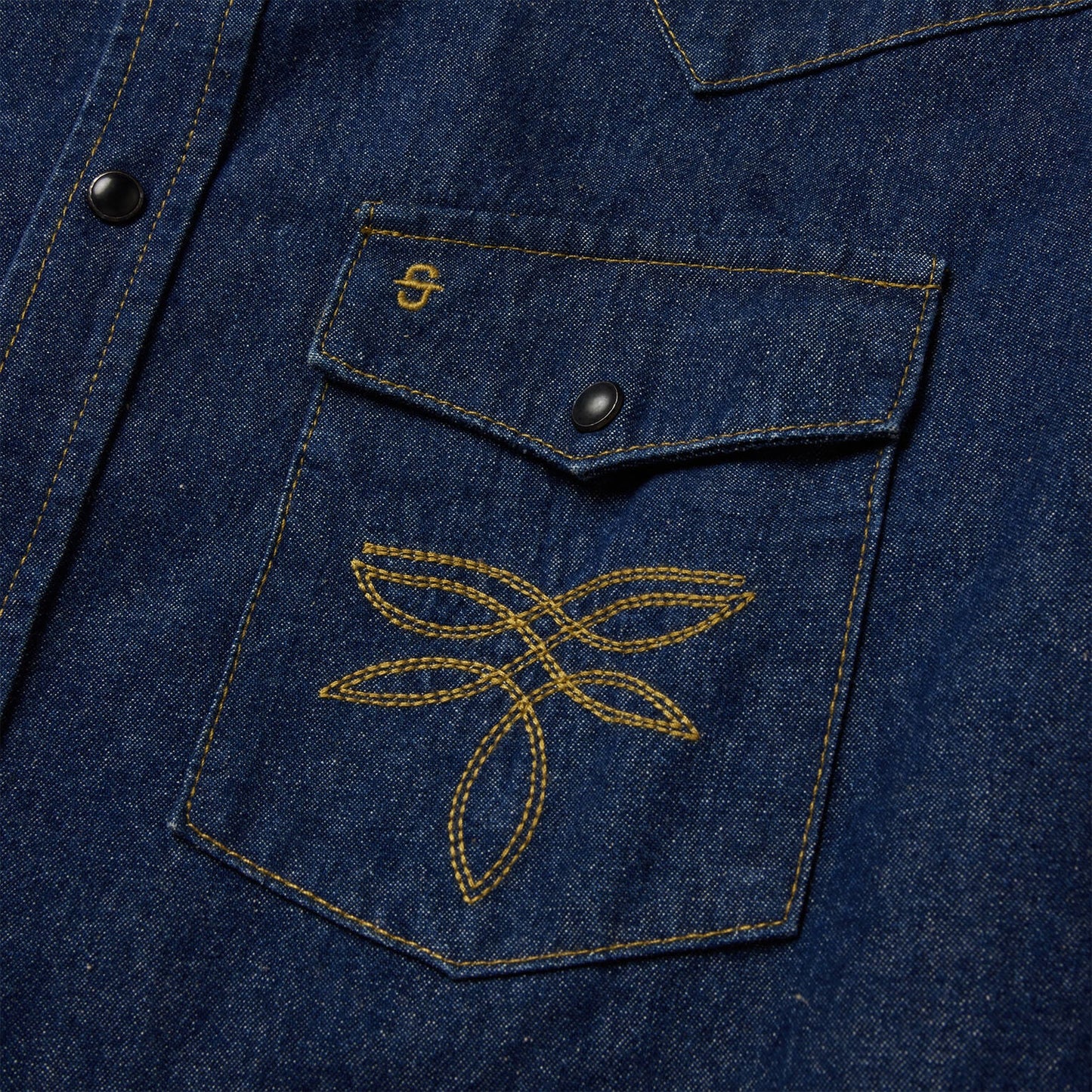 Boot Stitch Raw Denim Shirt