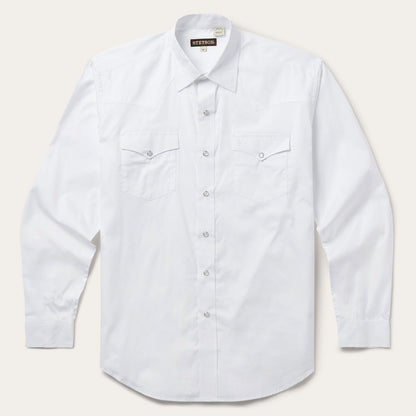 White Pinpoint Oxford Western Shirt