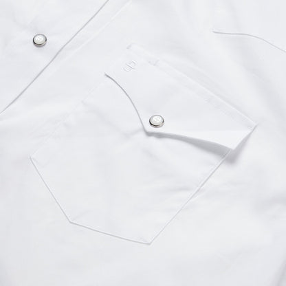 White Pinpoint Oxford Western Shirt