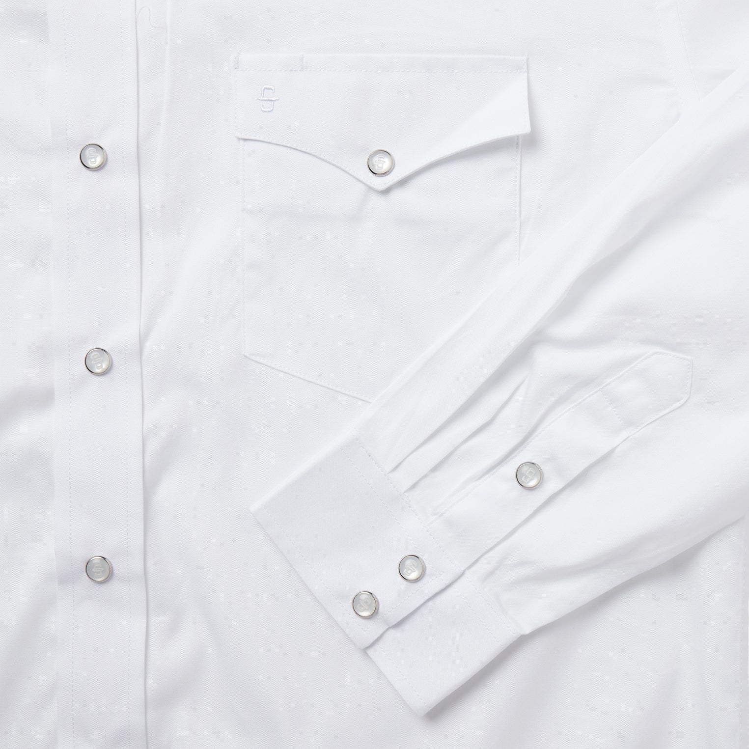White Pinpoint Oxford Western Shirt