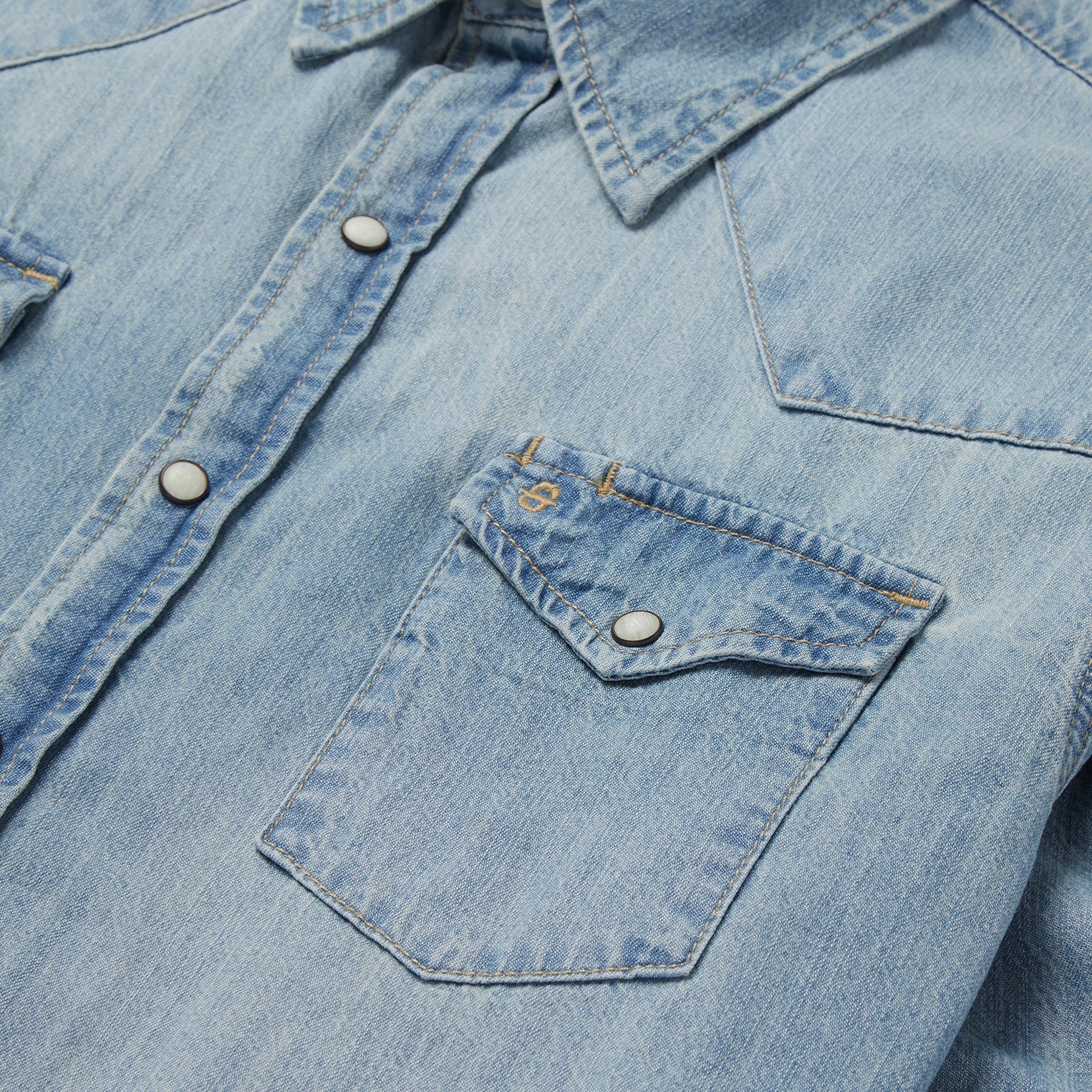 Long-Sleeved Denim Shirt