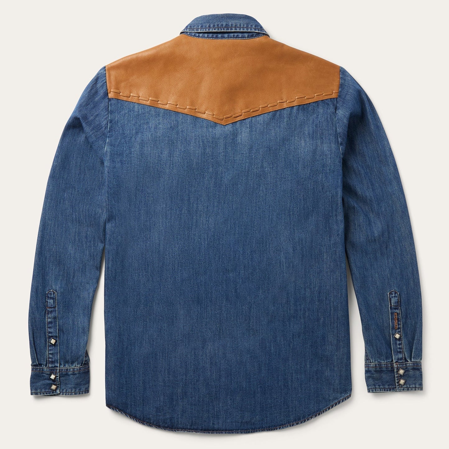 Leather Yoke Denim Shirt