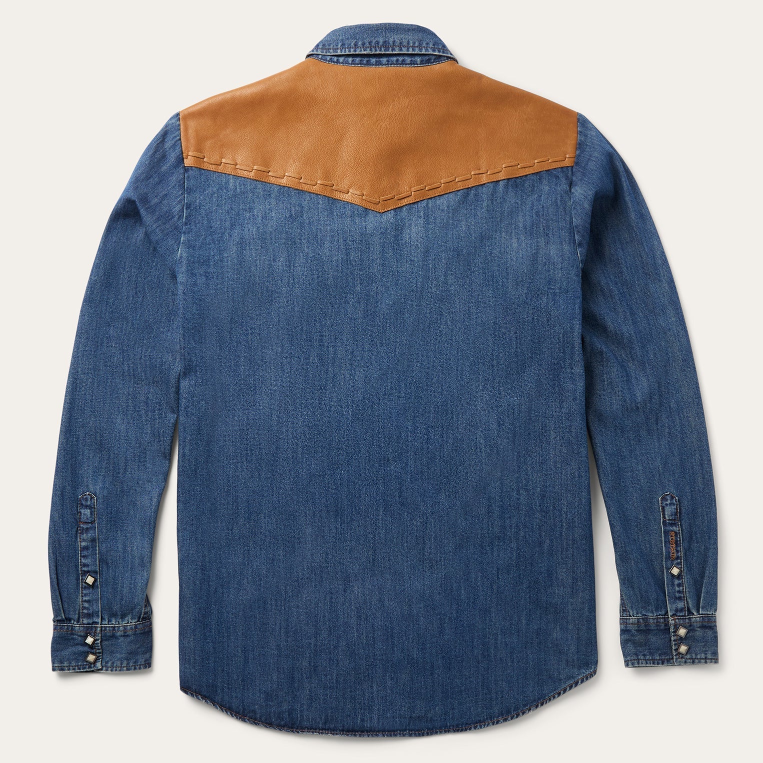Leather Yoke Denim Shirt