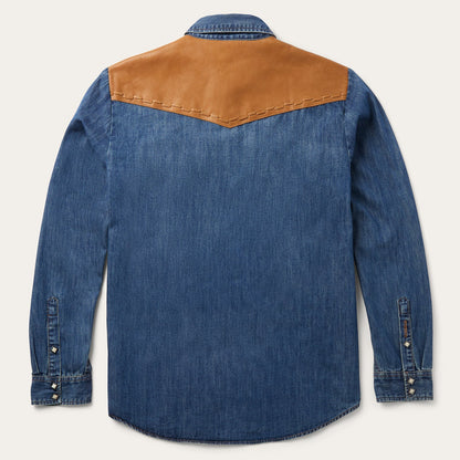Leather Yoke Denim Shirt