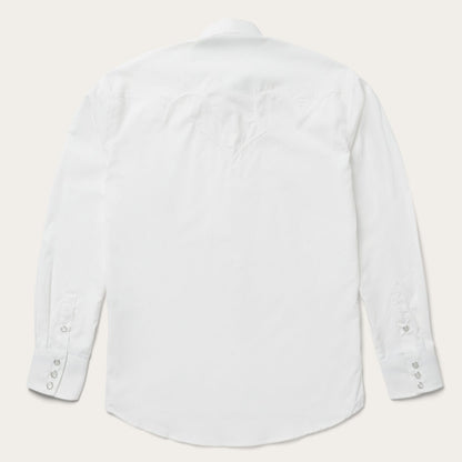 Classic Solid Snap Poplin Shirt In Optic White