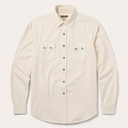 Turquoise Snap Western Denim Shirt
