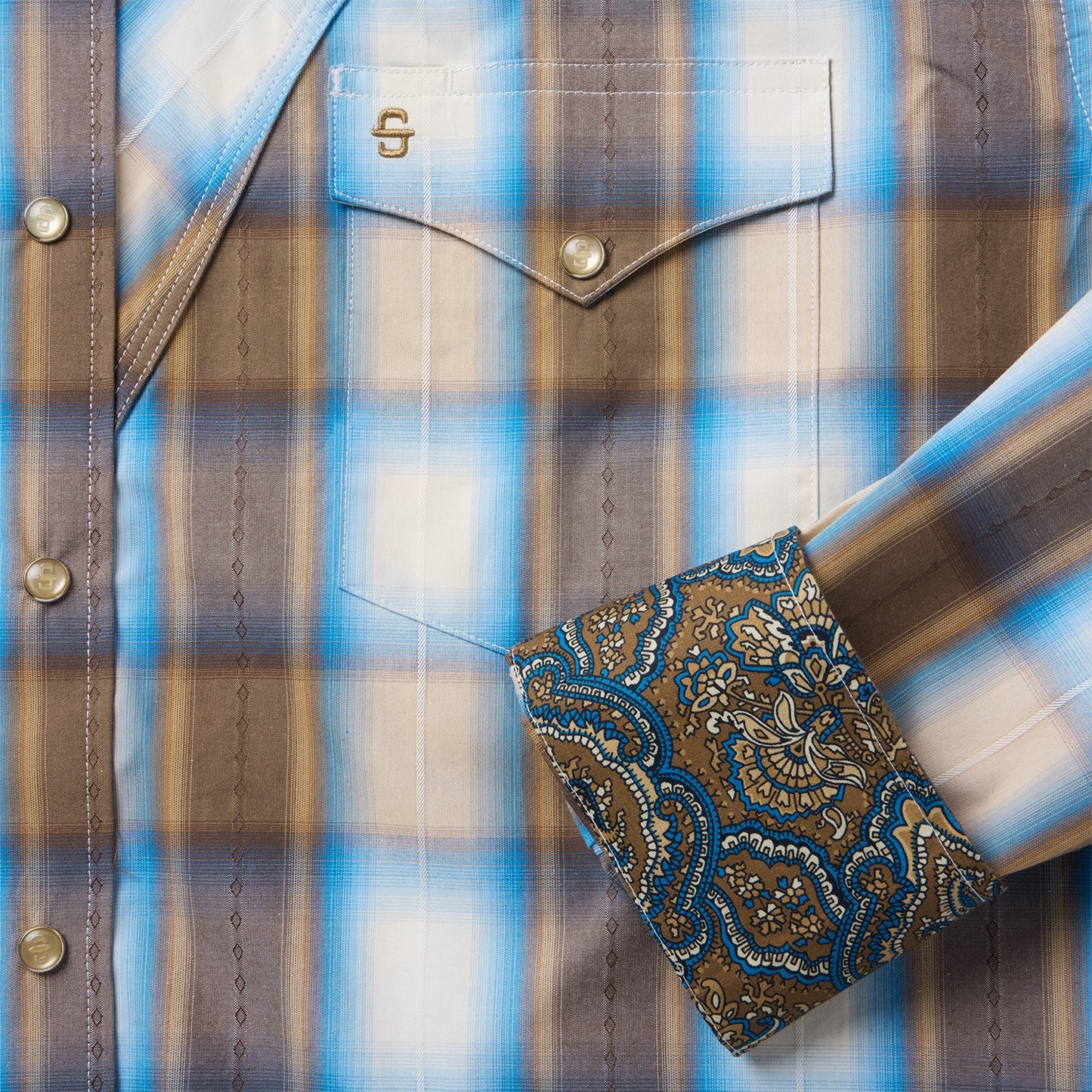 Sandalwood Ombre Plaid Western Shirt