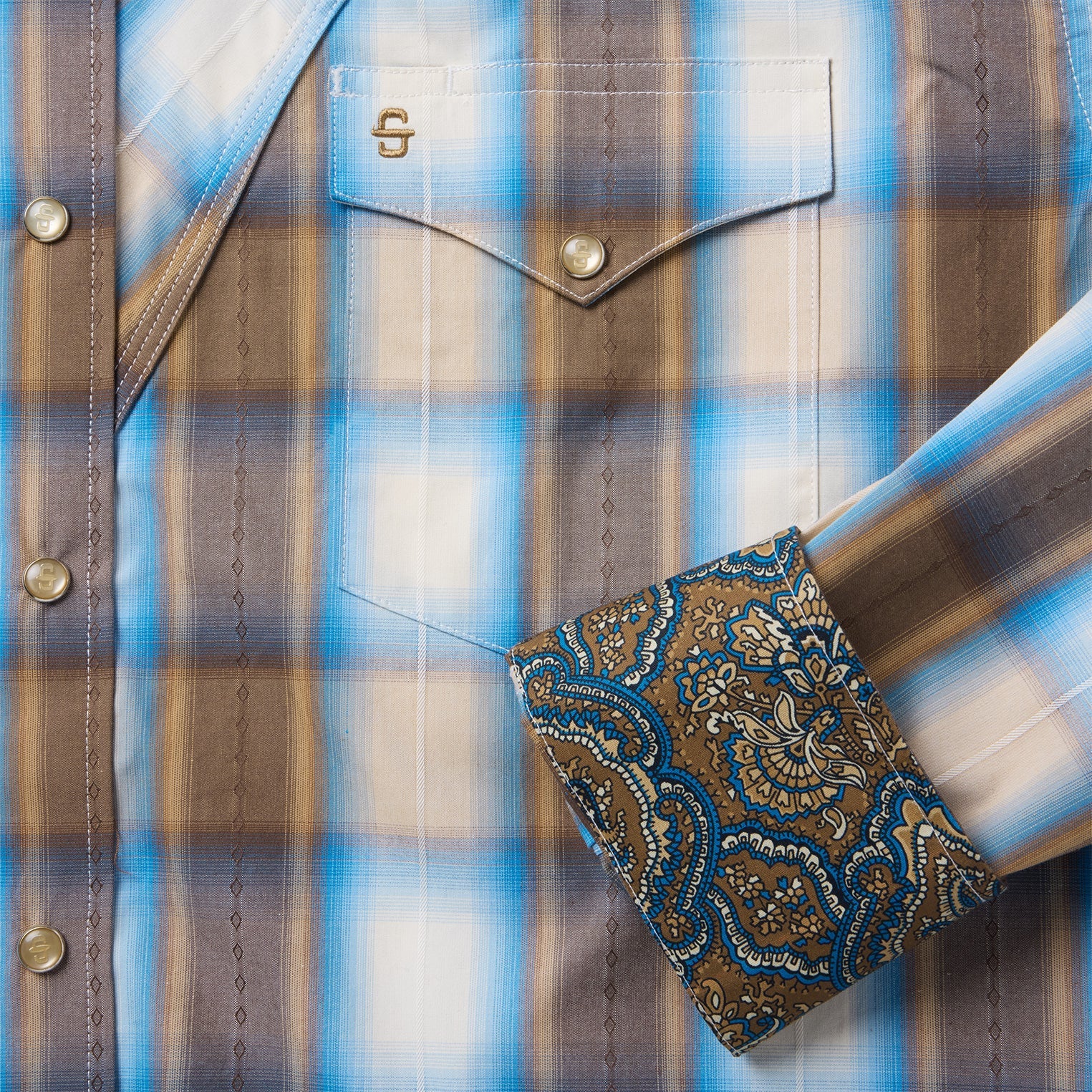 Sandalwood Ombre Plaid Western Shirt