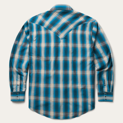 Marine Ombre Plaid Western Shirt