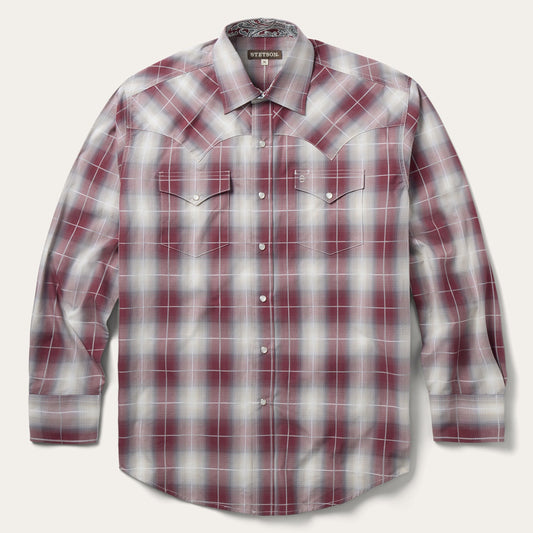 Ombre Plaid Western Shirt