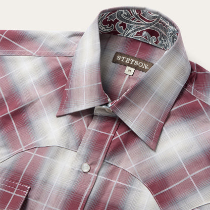 Ombre Plaid Western Shirt