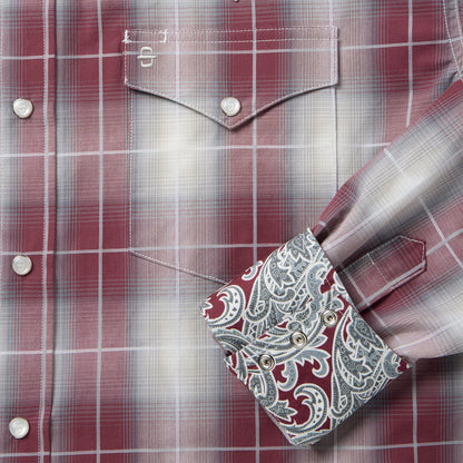 Ombre Plaid Western Shirt
