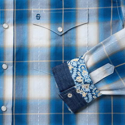 Ombre Plaid Western Shirt