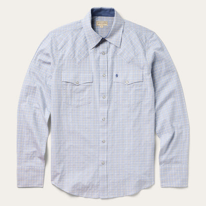 Ombre Plaid Check Western Shirt