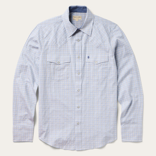 Ombre Plaid Check Western Shirt