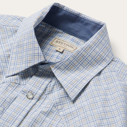 Ombre Plaid Check Western Shirt