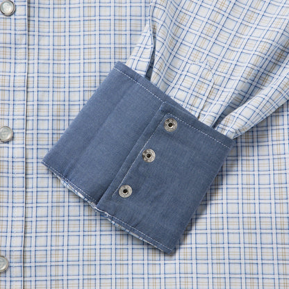 Ombre Plaid Check Western Shirt