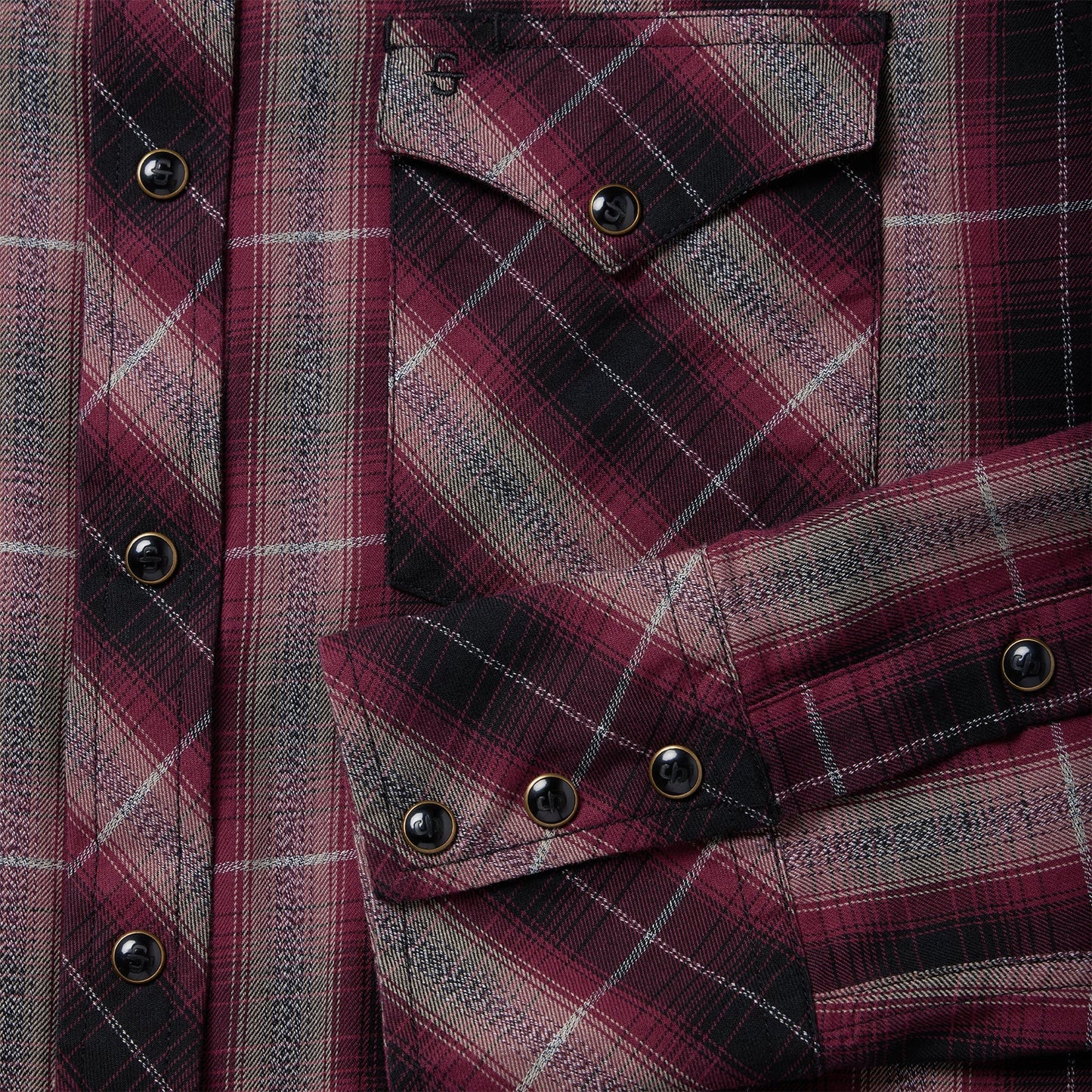 Red Marl Plaid Western Shirt