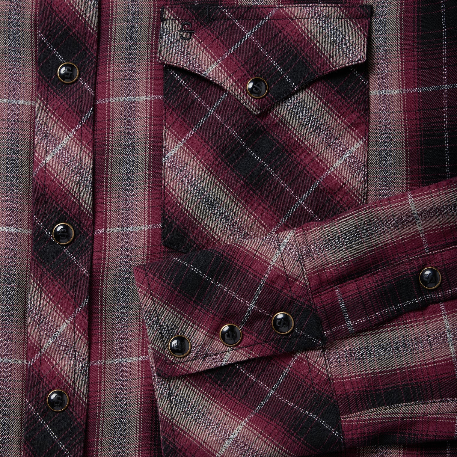 Red Marl Plaid Western Shirt