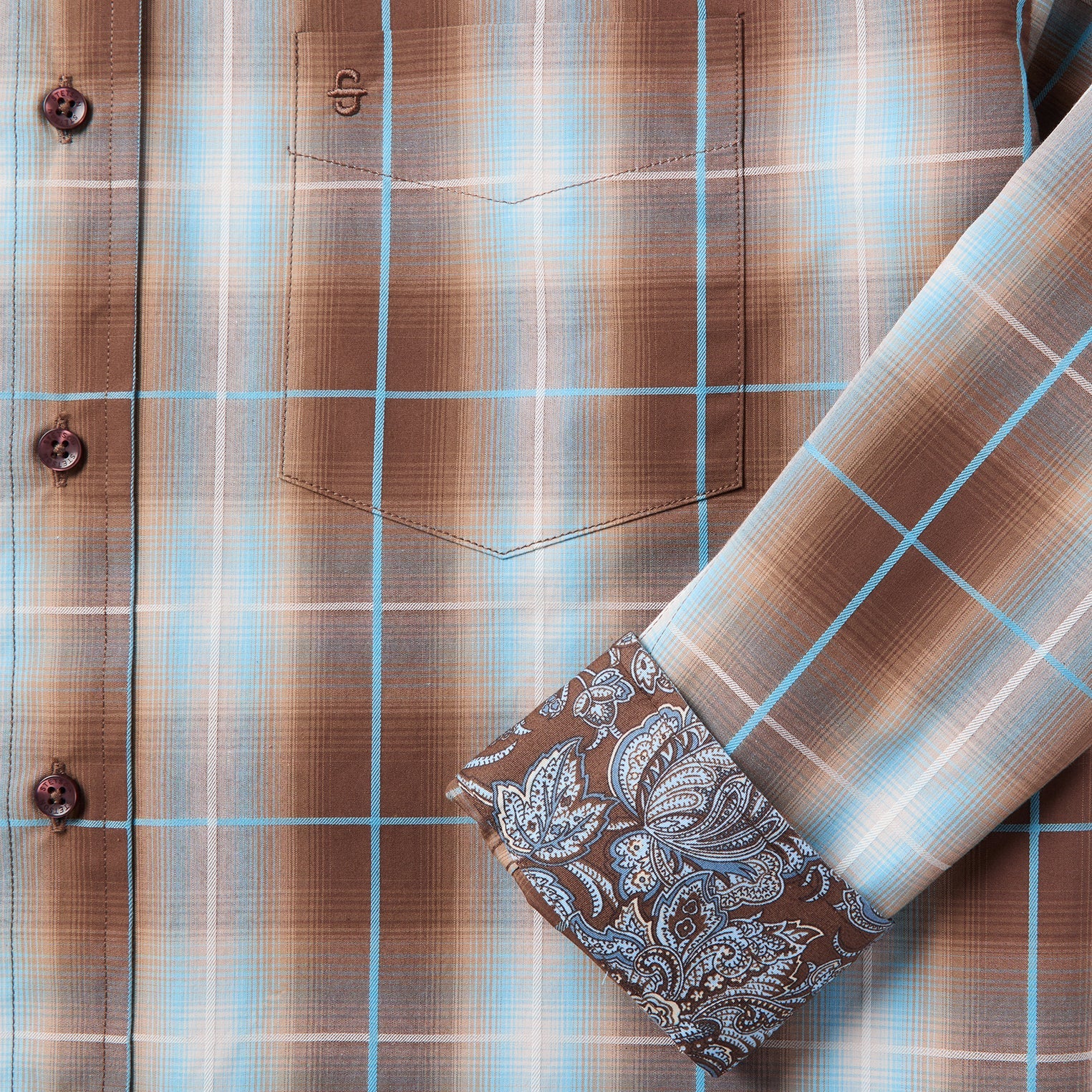 Ombre Plaid Western Shirt