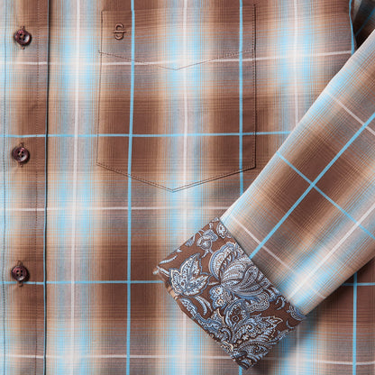 Ombre Plaid Western Shirt