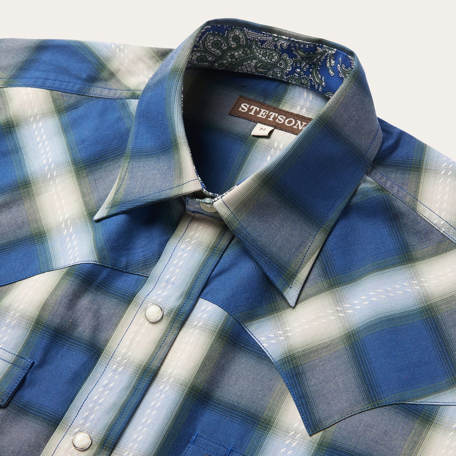 Blue Sage Dobby Plaid Western Shirt