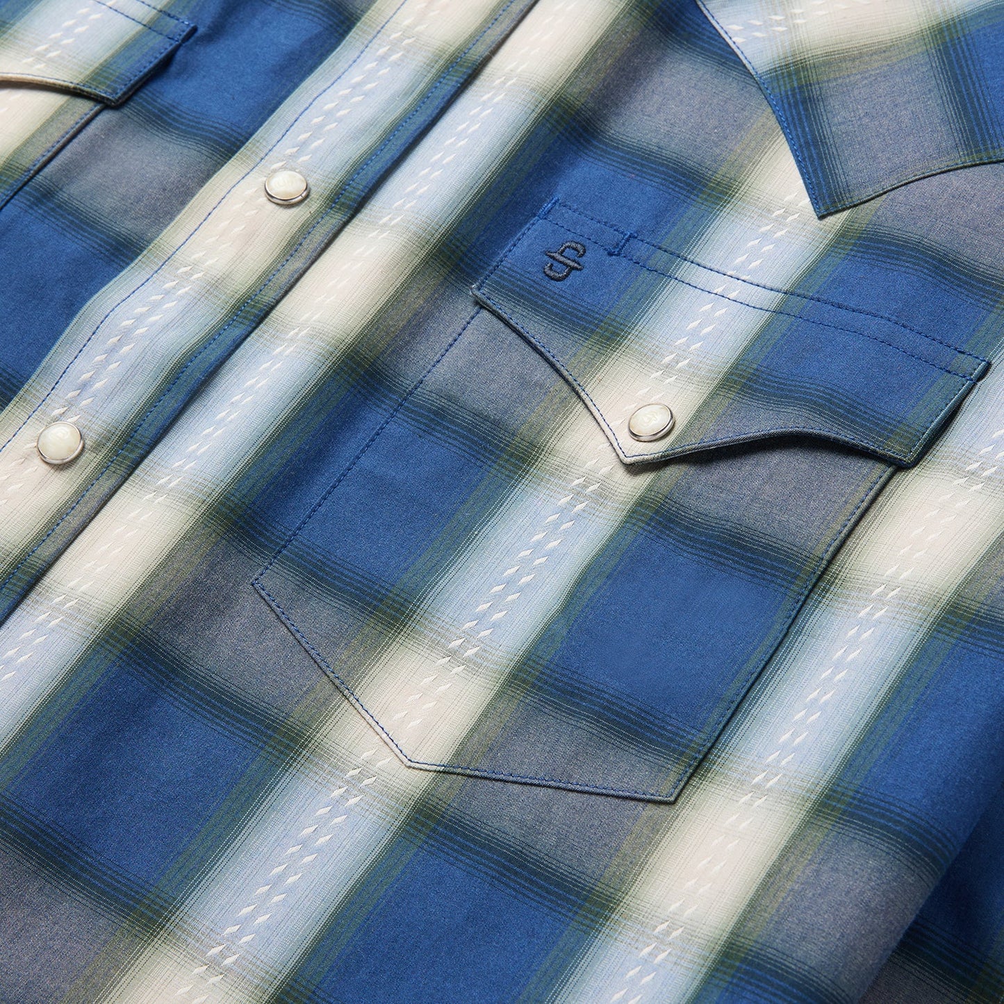 Blue Sage Dobby Plaid Western Shirt